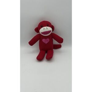 Dan Dee Red SOCK MONKEY W/ RED HEART SWEATER 10" Plush Stuffed Animal TOY